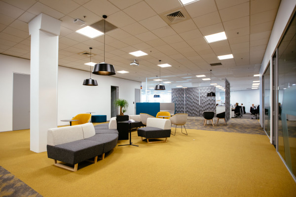 Ministry of Transport Wellington office - open space with couches
